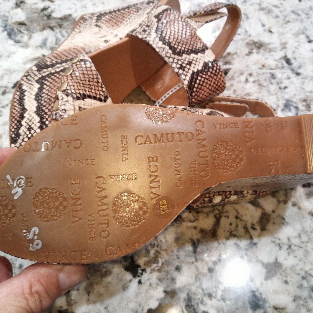 Vince Camuto Ventinda Snake Platform Sandals Wedge - Picture 4 of 7